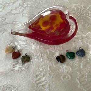 Heart ❤️ Stone Pendants Bundle of Six